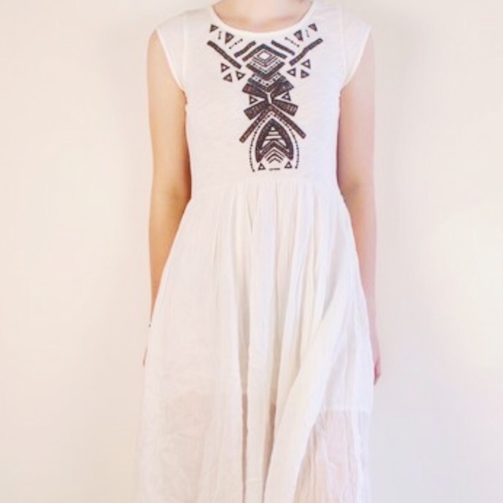 Free People Ivory Comb Maxi Dress